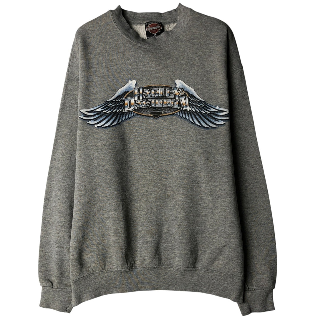 Harley-Davidson Advertising Sweatshirt, Made in USA, Men's Size Medium cotton gray type Vintage Second Hand