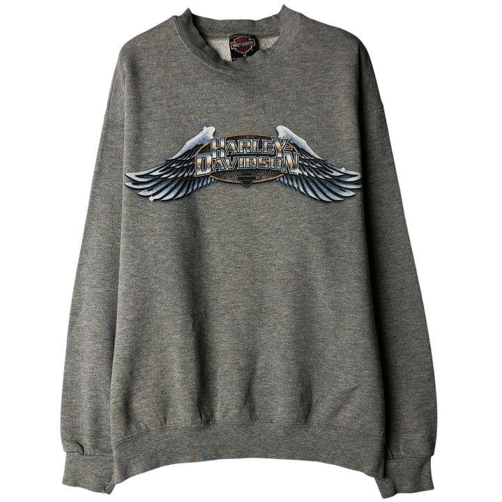 Harley-Davidson Advertising Sweatshirt, Made in USA, Men's Size Medium cotton gray type Vintage Second Hand