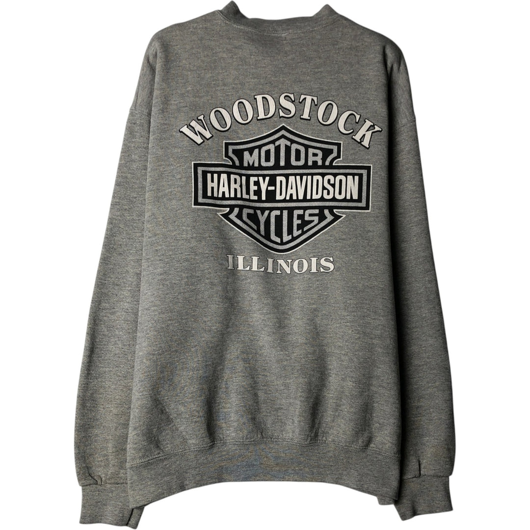Harley-Davidson Advertising Sweatshirt, Made in USA, Men's Size Medium cotton gray type Vintage Second Hand