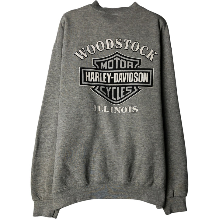 Harley-Davidson Advertising Sweatshirt, Made in USA, Men's Size Medium cotton gray type Vintage Second Hand