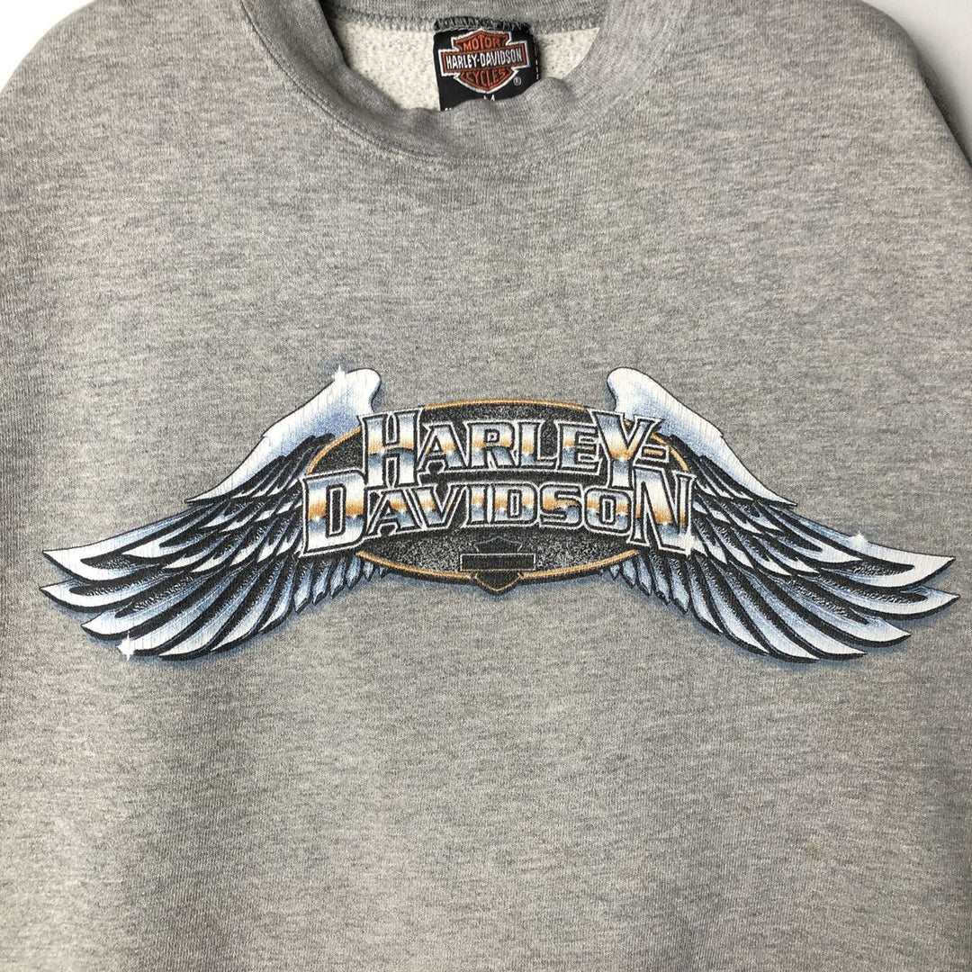 Harley-Davidson Advertising Sweatshirt, Made in USA, Men's Size Medium cotton gray type Vintage Second Hand