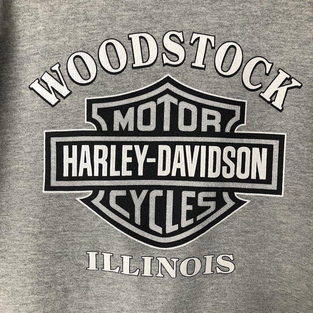 Harley-Davidson Advertising Sweatshirt, Made in USA, Men's Size Medium cotton gray type Vintage Second Hand