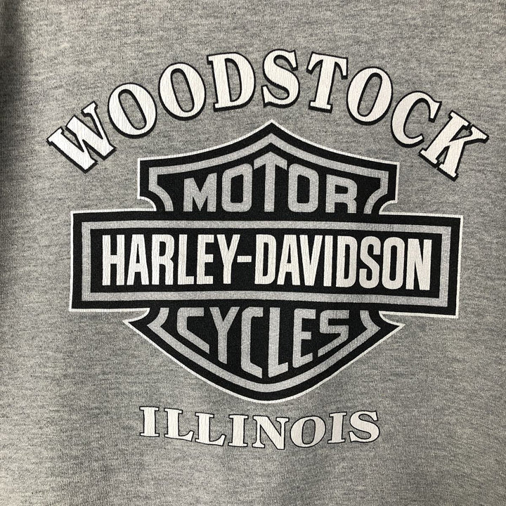 Harley-Davidson Advertising Sweatshirt, Made in USA, Men's Size Medium cotton gray type Vintage Second Hand