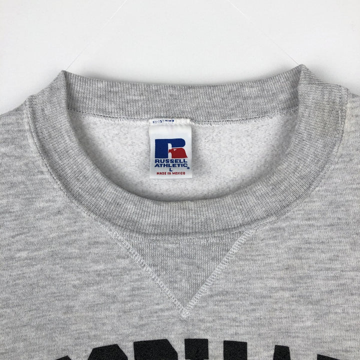90'S Russell College Sweatshirt, Men's Size L, Vintage cotton gray type Vintage Second Hand