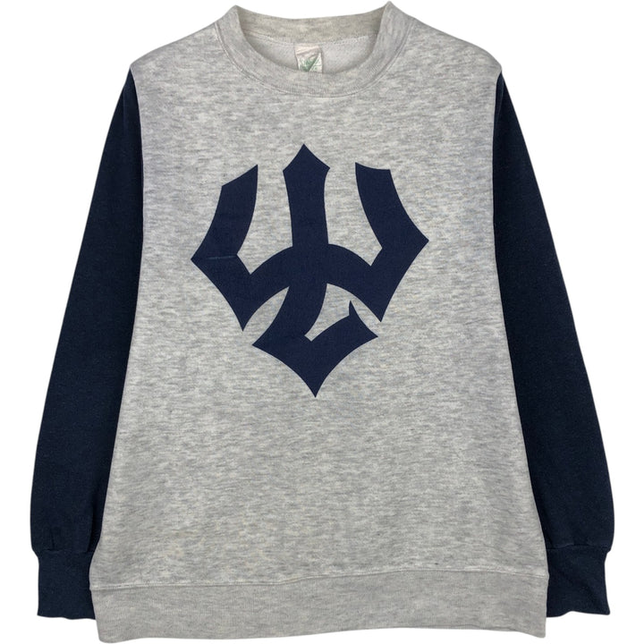 80'S Sportswear Two-Tone Print Sweatshirt, Made in USA, Men's Size M (Equivalent), Vintage acrylic gray type Vintage Second Hand