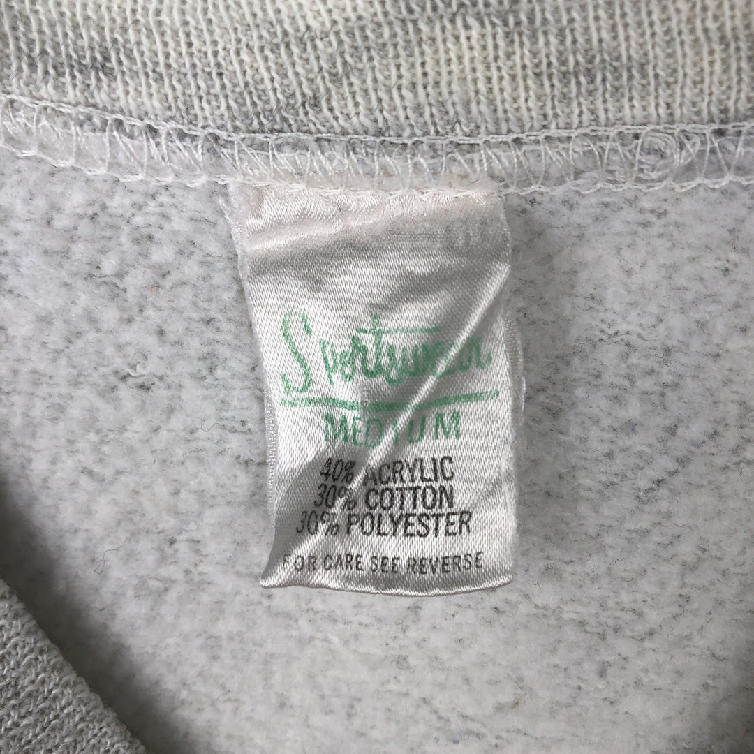 80'S Sportswear Two-Tone Print Sweatshirt, Made in USA, Men's Size M (Equivalent), Vintage acrylic gray type Vintage Second Hand