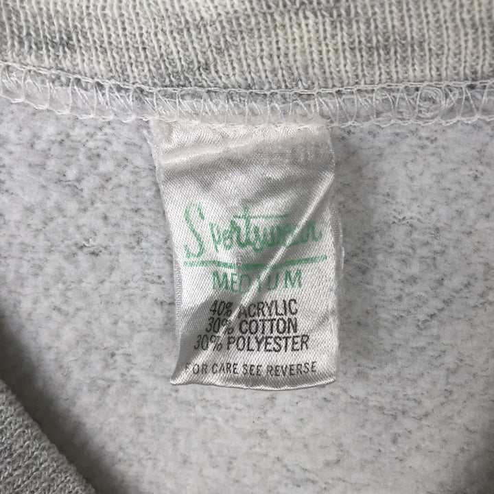 80'S Sportswear Two-Tone Print Sweatshirt, Made in USA, Men's Size M (Equivalent), Vintage acrylic gray type Vintage Second Hand