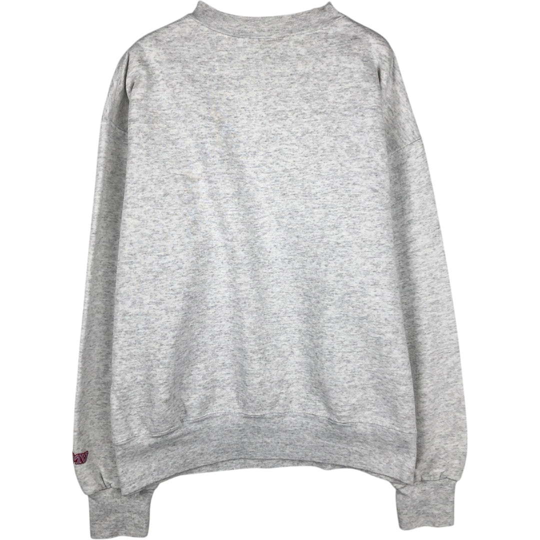 90'S MV SPORT College Sweatshirt, Made in USA, Men's XL equivalent, Vintage cotton gray type Vintage Second Hand