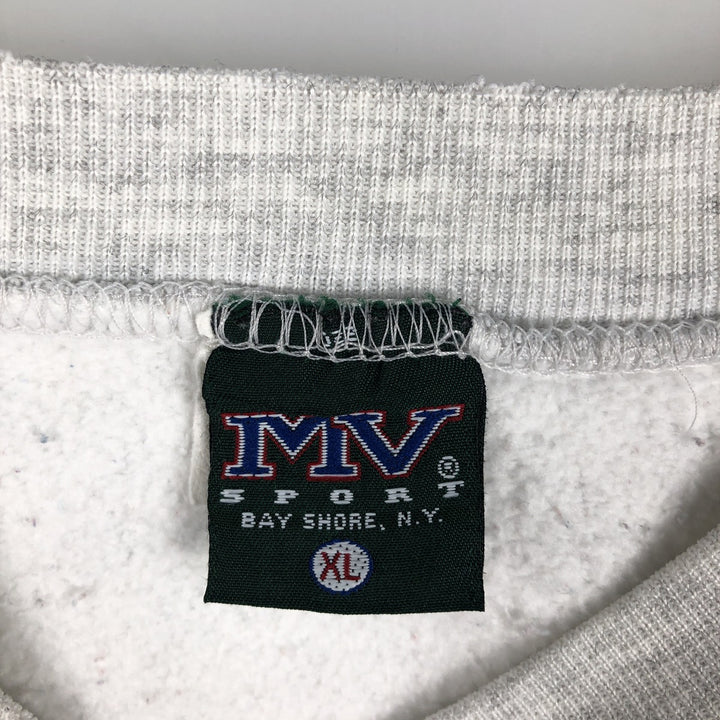 90'S MV SPORT College Sweatshirt, Made in USA, Men's XL equivalent, Vintage cotton gray type Vintage Second Hand