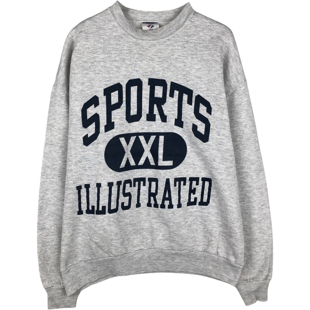 Vintage 90'S Jerzees triple print college sweatshirt, made in the USA, men's size XL cotton gray type Vintage Second Hand