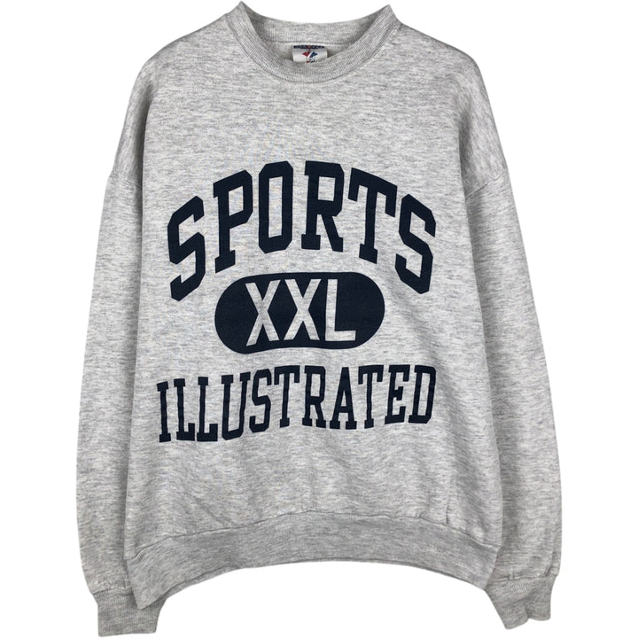 Vintage 90'S Jerzees triple print college sweatshirt, made in the USA, men's size XL cotton gray type Vintage Second Hand