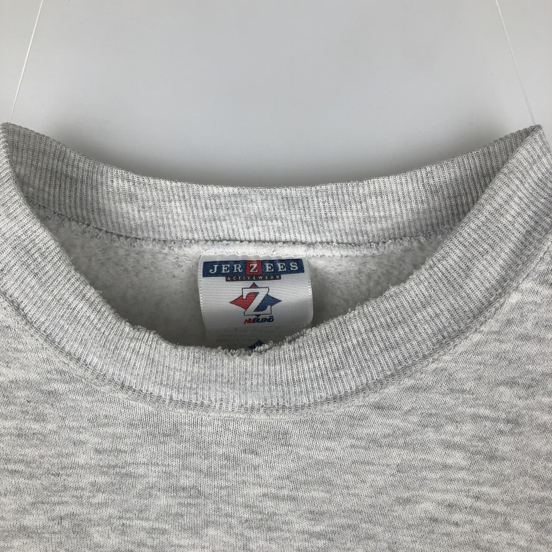Vintage 90'S Jerzees triple print college sweatshirt, made in the USA, men's size XL cotton gray type Vintage Second Hand
