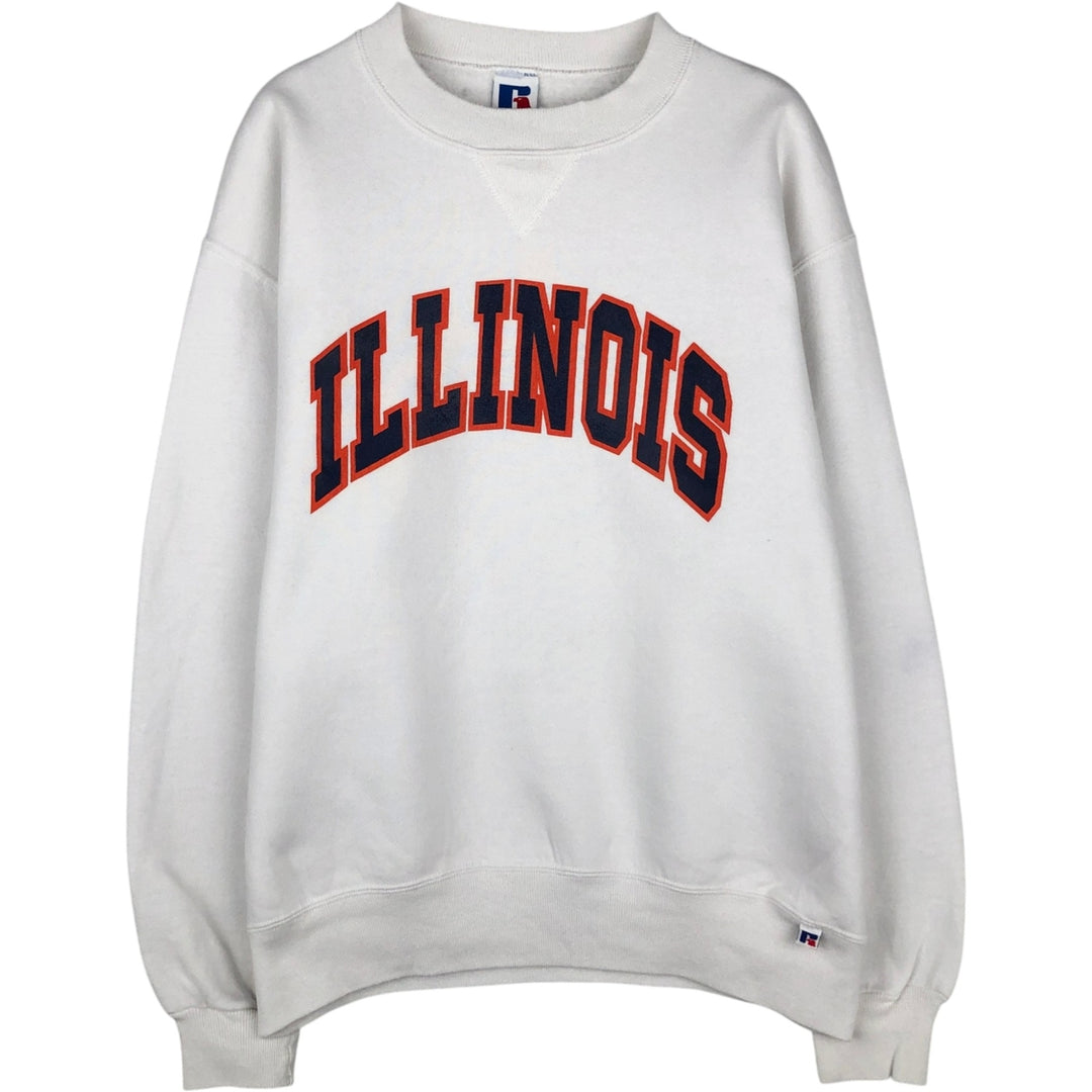 Vintage 80s-90'S Russell college sweatshirt, made in the USA, size L, men's cotton white type Vintage Second Hand