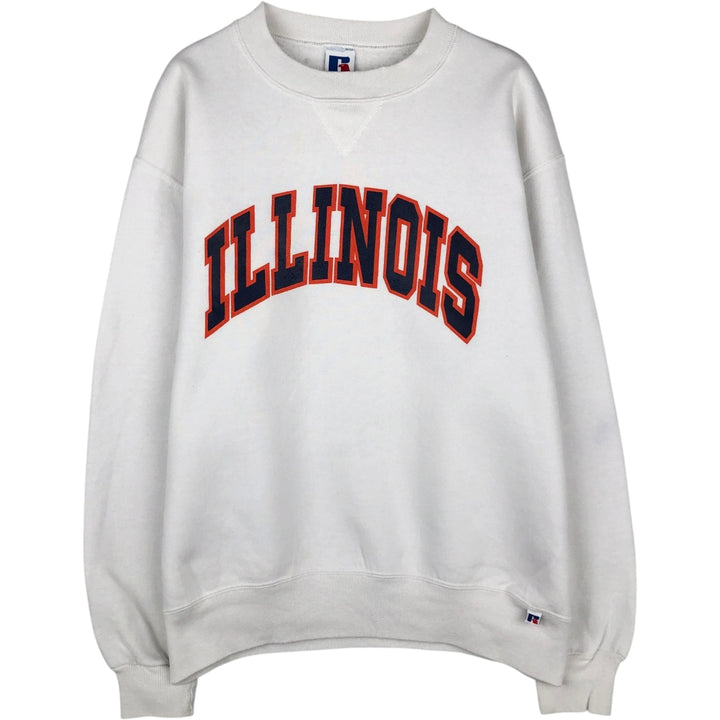 Vintage 80s-90'S Russell college sweatshirt, made in the USA, size L, men's cotton white type Vintage Second Hand