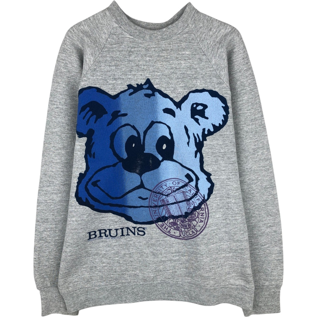 UCLA (University of California, Los Angeles) Printed College Character Sweatshirt (Men's Size M) unclear gray type Vintage Second Hand