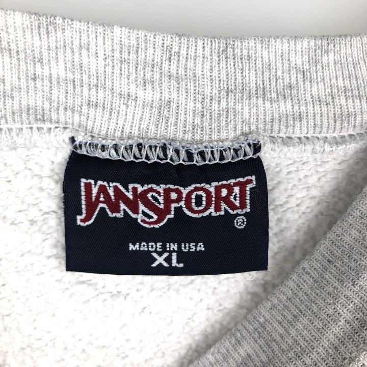 90'S Jansport College Sweatshirt, Made in USA, Men's XL, Vintage cotton gray type Vintage Second Hand
