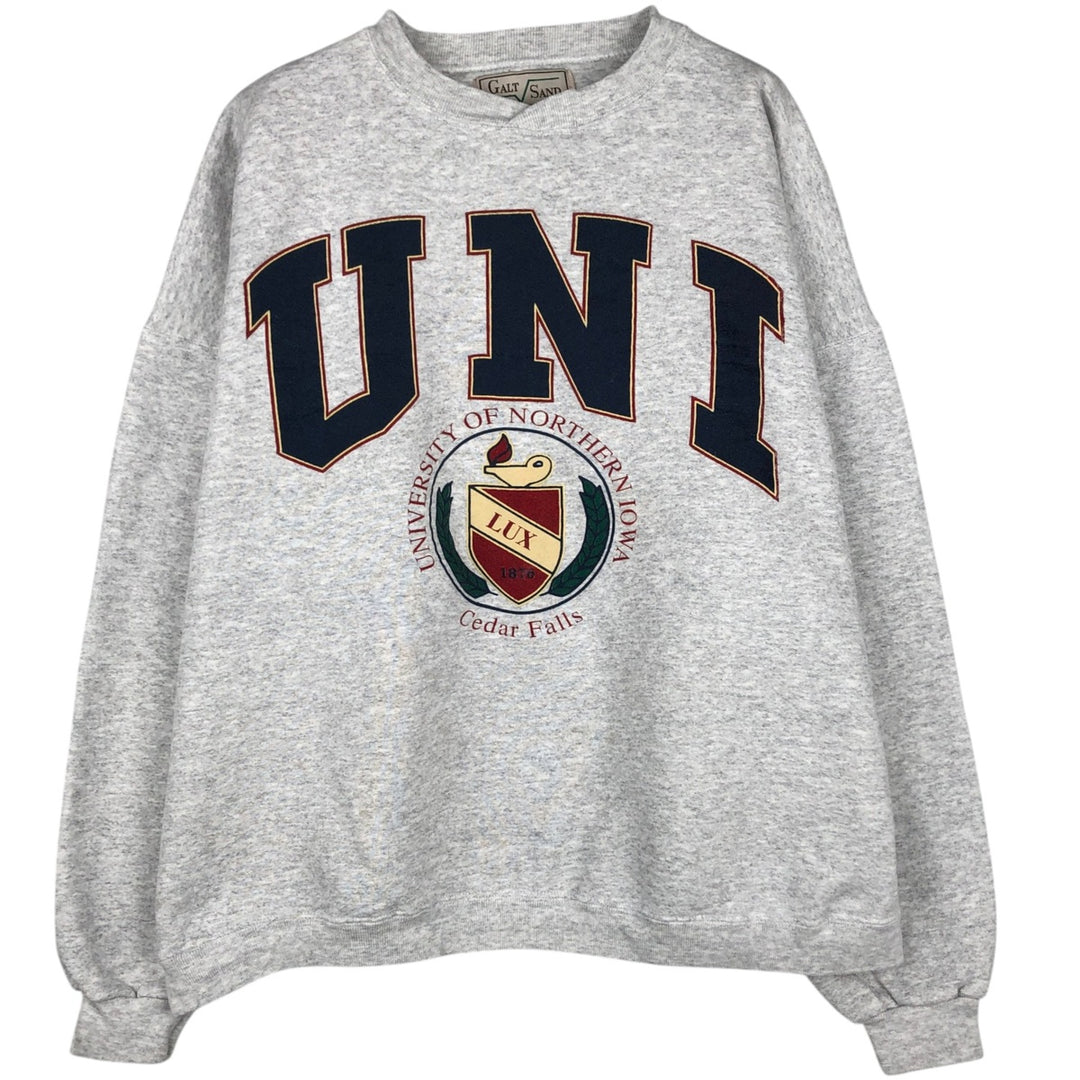 90'S Galt Sand College Sweatshirt, Made in USA, Men's XL equivalent, Vintage cotton gray type Vintage Second Hand