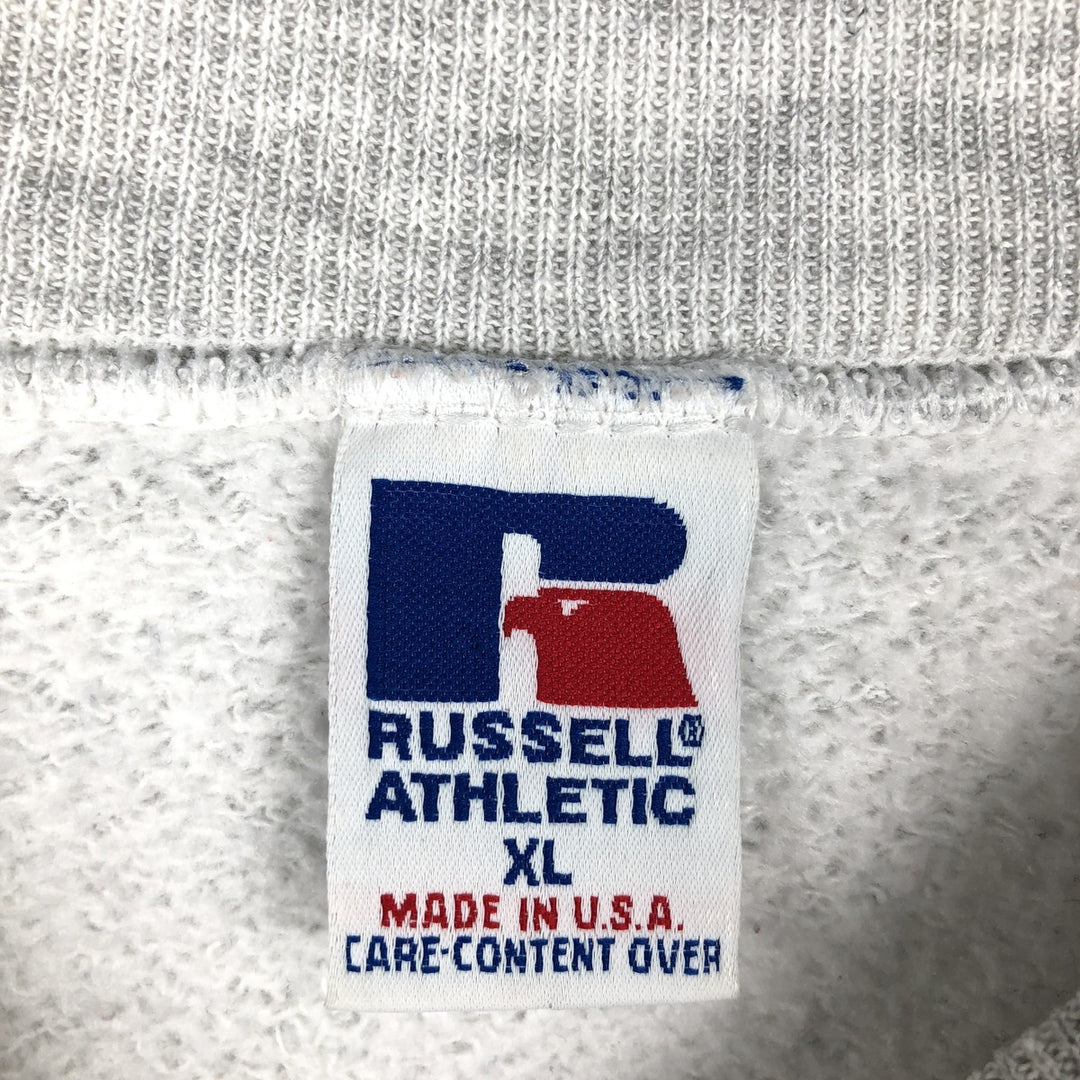 80s-90'S Russell MICHIGAN STATE College Sweatshirt, Made in USA, Men's XL equivalent, Vintage cotton gray type Vintage Second Hand