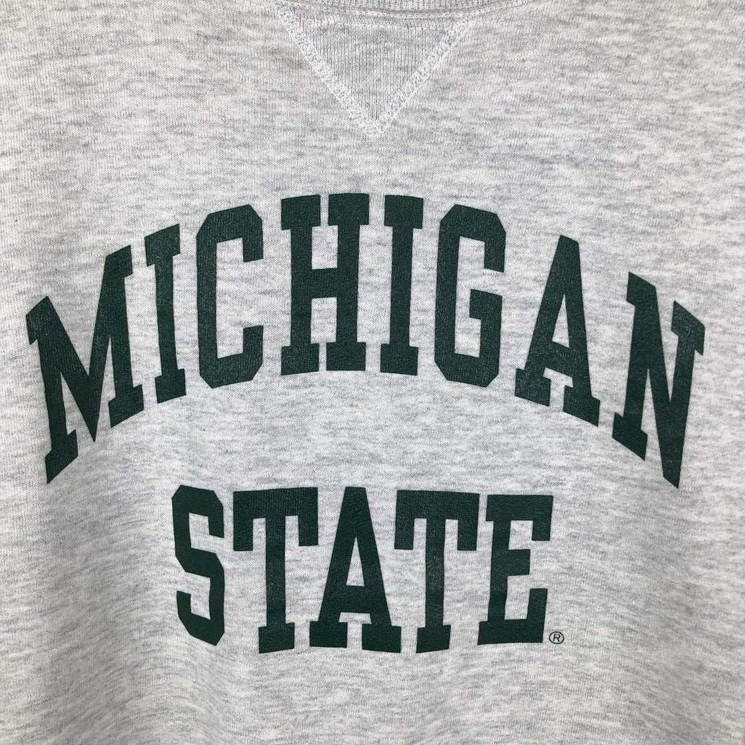 80s-90'S Russell MICHIGAN STATE College Sweatshirt, Made in USA, Men's XL equivalent, Vintage cotton gray type Vintage Second Hand