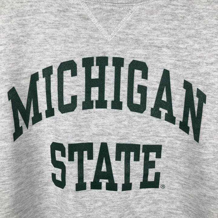 80s-90'S Russell MICHIGAN STATE College Sweatshirt, Made in USA, Men's XL equivalent, Vintage cotton gray type Vintage Second Hand