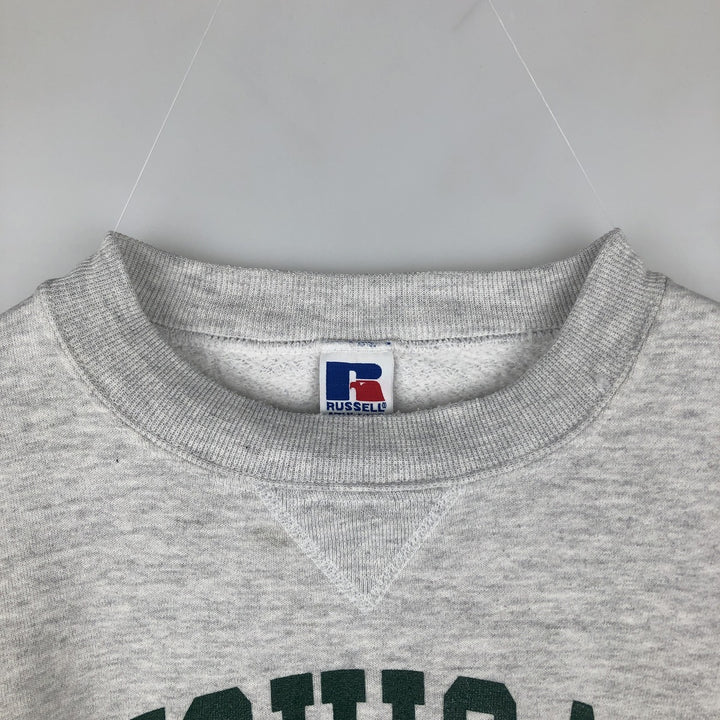 80s-90'S Russell MICHIGAN STATE College Sweatshirt, Made in USA, Men's XL equivalent, Vintage cotton gray type Vintage Second Hand