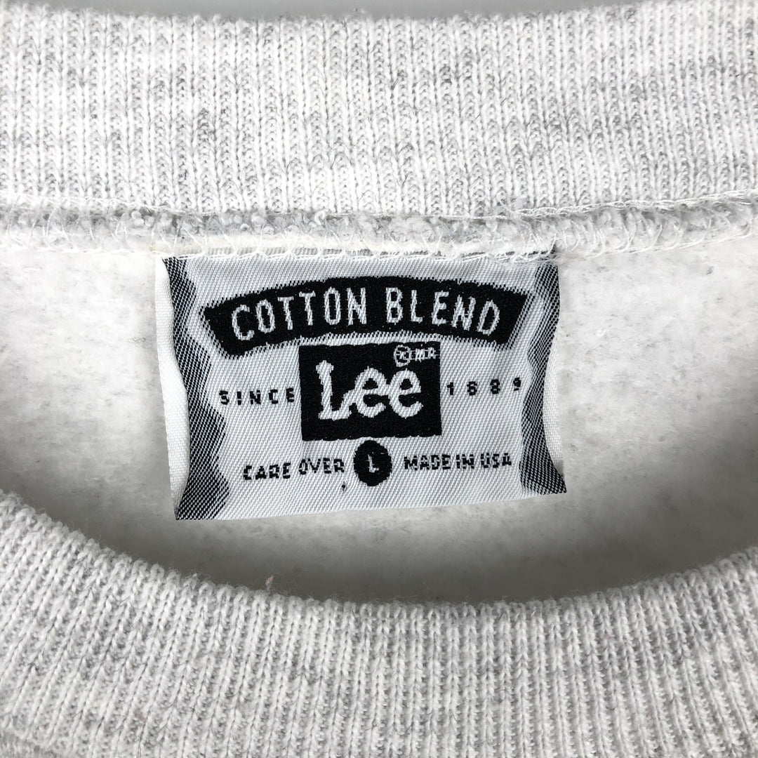 90'S Lee College Sweatshirt, Made in USA, Men's L, Vintage cotton gray type Vintage Second Hand