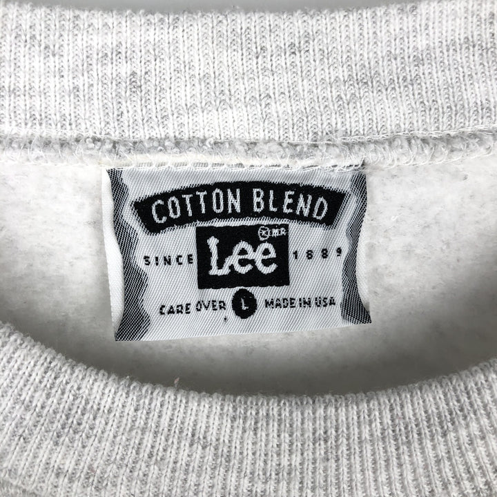 90'S Lee College Sweatshirt, Made in USA, Men's L, Vintage cotton gray type Vintage Second Hand