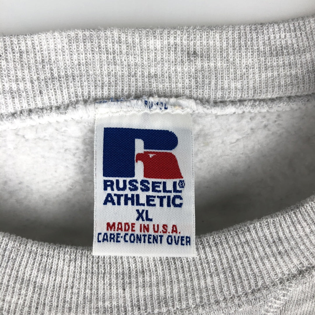 90'S Russell College Sweatshirt, Made in USA, Men's XL, Vintage cotton gray type Vintage Second Hand