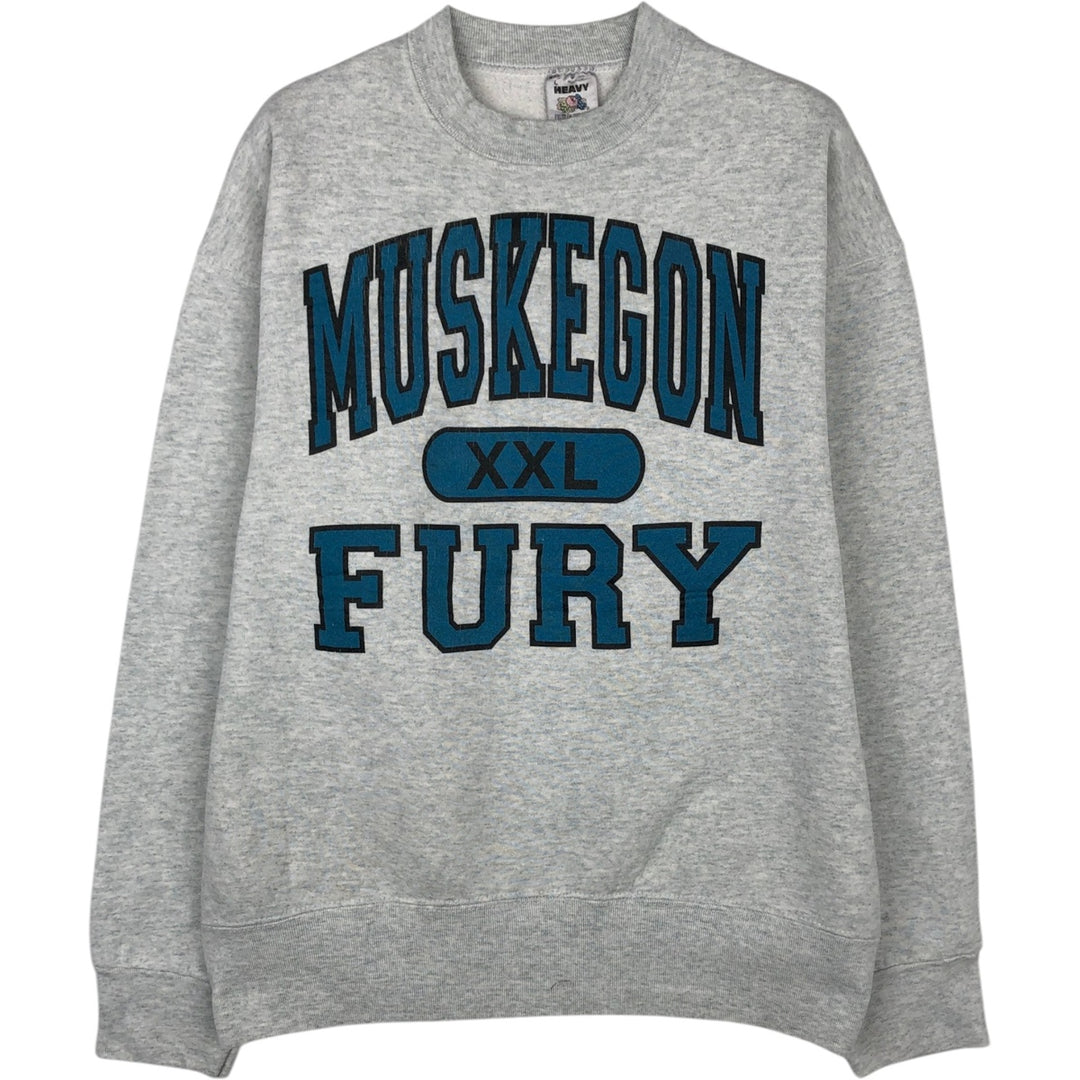 90'S Fruit of the Loom 3-row print college sweatshirt, made in the USA, men's size L, vintage cotton gray type Vintage Second Hand