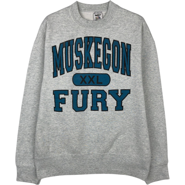 90'S Fruit of the Loom 3-row print college sweatshirt, made in the USA, men's size L, vintage cotton gray type Vintage Second Hand