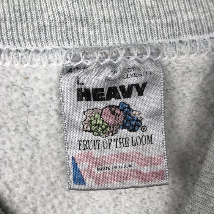 90'S Fruit of the Loom 3-row print college sweatshirt, made in the USA, men's size L, vintage cotton gray type Vintage Second Hand