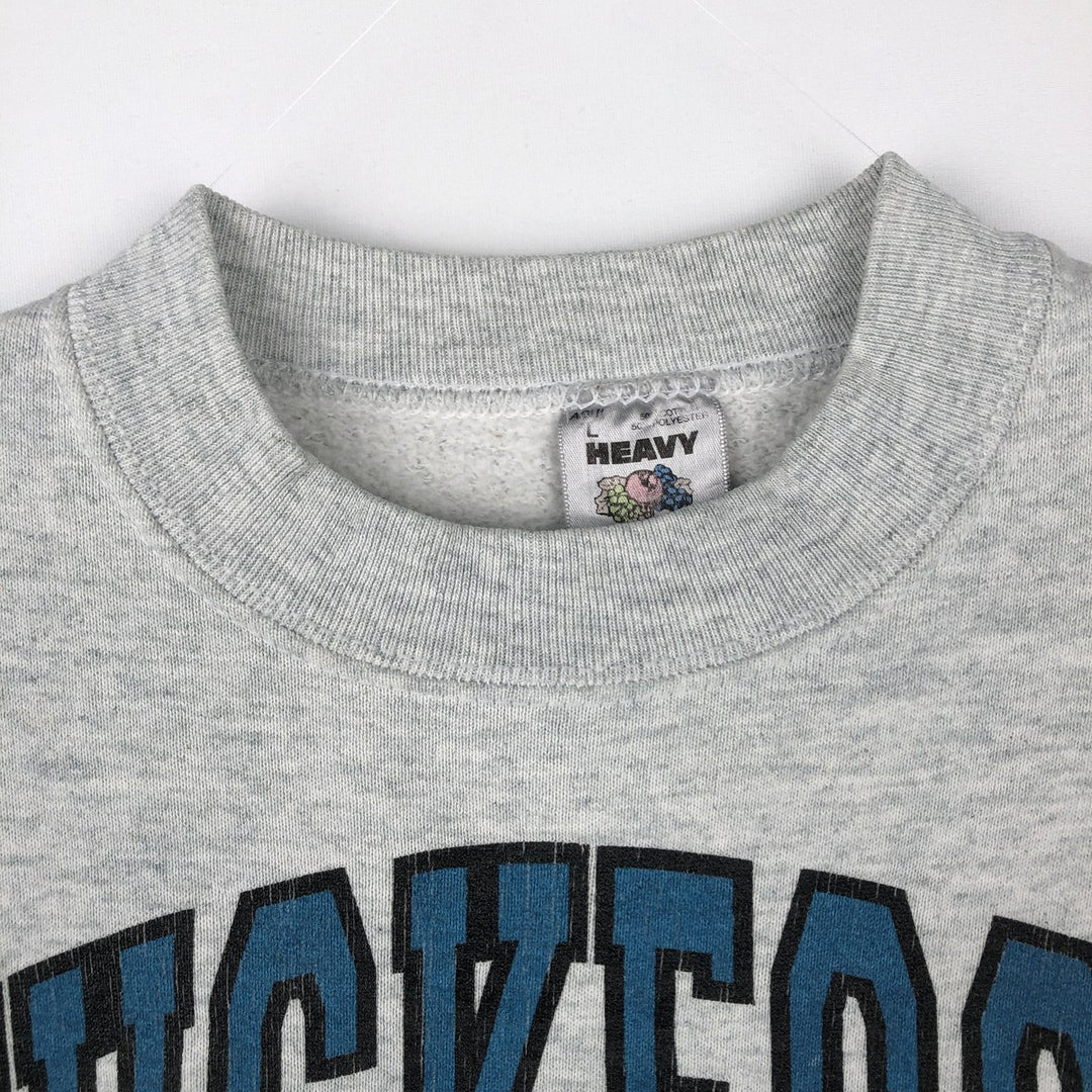90'S Fruit of the Loom 3-row print college sweatshirt, made in the USA, men's size L, vintage cotton gray type Vintage Second Hand