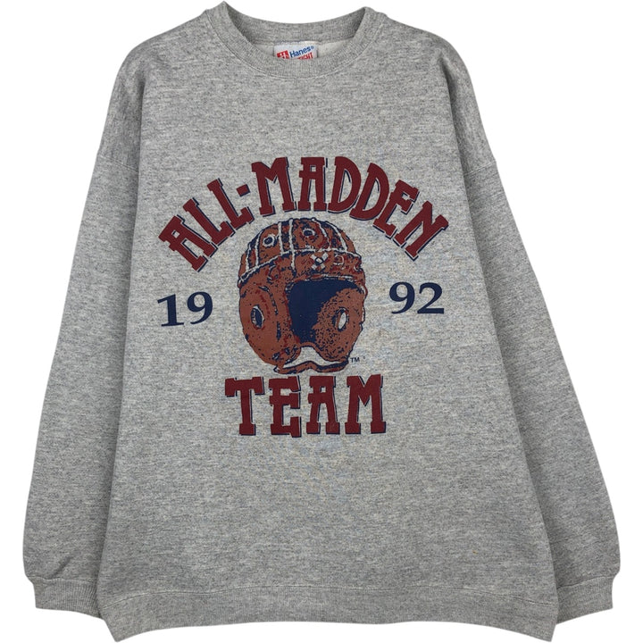 90'S Hanes Triple Print Sweatshirt, Made in USA, Men's XL (approx.), Vintage cotton gray type Vintage Second Hand