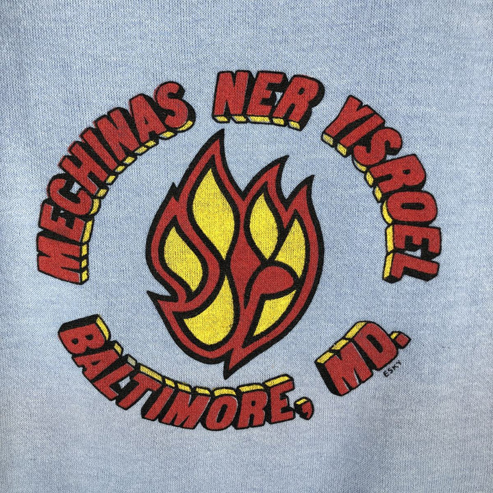 80'S Sportswear College Sweatshirt, Made in USA, Men's Size L (approx.), Vintage polyester Blue type light blue Vintage Second Hand