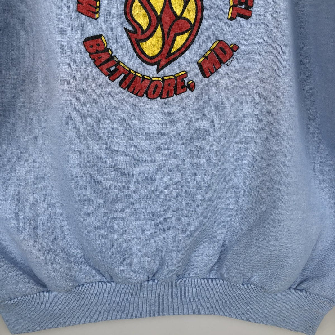 80'S Sportswear College Sweatshirt, Made in USA, Men's Size L (approx.), Vintage polyester Blue type light blue Vintage Second Hand