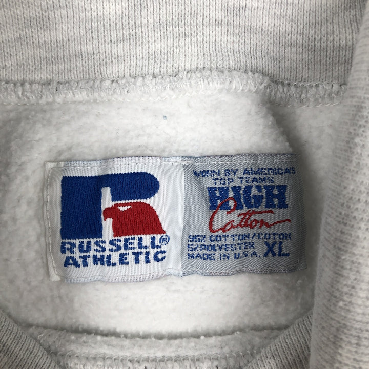 90'S Russell High Cotton Turtleneck College Sweatshirt, Made in USA, Men's XL equivalent, Vintage cotton gray type Vintage Second Hand