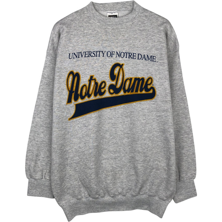 90'S Tultex Notre Dame University College Sweatshirt, Made in USA, Men's XL equivalent, Vintage cotton gray type Vintage Second Hand