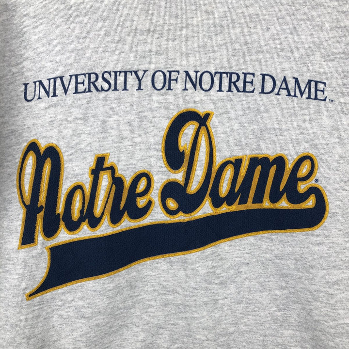90'S Tultex Notre Dame University College Sweatshirt, Made in USA, Men's XL equivalent, Vintage cotton gray type Vintage Second Hand