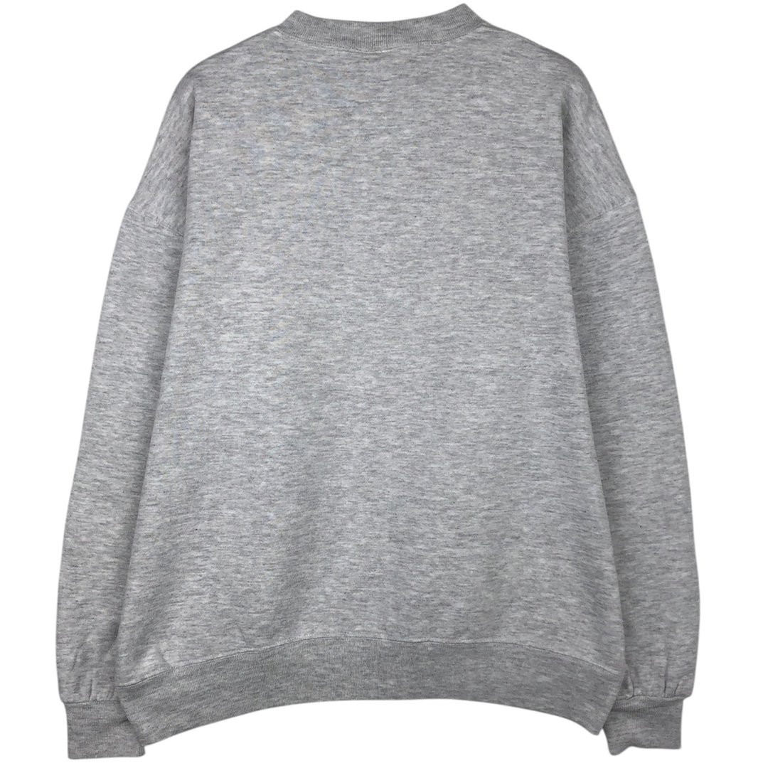 90'S Russell 3-row print college sweatshirt, made in USA, men's XL size, vintage cotton gray type Vintage Second Hand