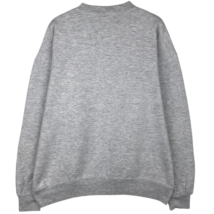 90'S Russell 3-row print college sweatshirt, made in USA, men's XL size, vintage cotton gray type Vintage Second Hand