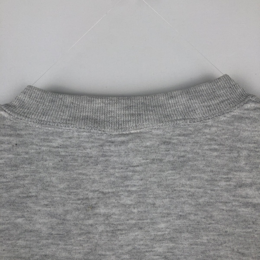 90'S Russell 3-row print college sweatshirt, made in USA, men's XL size, vintage cotton gray type Vintage Second Hand
