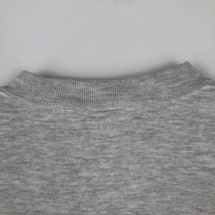 90'S Russell 3-row print college sweatshirt, made in USA, men's XL size, vintage cotton gray type Vintage Second Hand