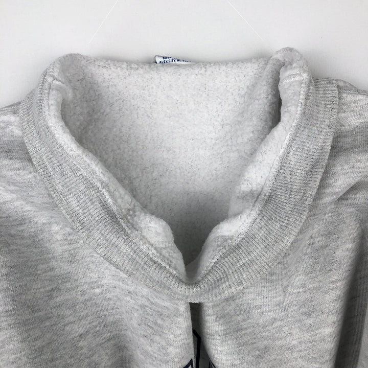 90'S Russell 3-row print college sweatshirt, made in USA, men's XL size, vintage cotton gray type Vintage Second Hand