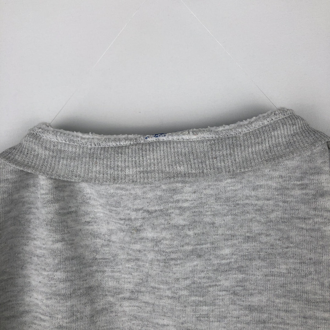 90'S Russell 3-row print college sweatshirt, made in USA, men's XL size, vintage cotton gray type Vintage Second Hand