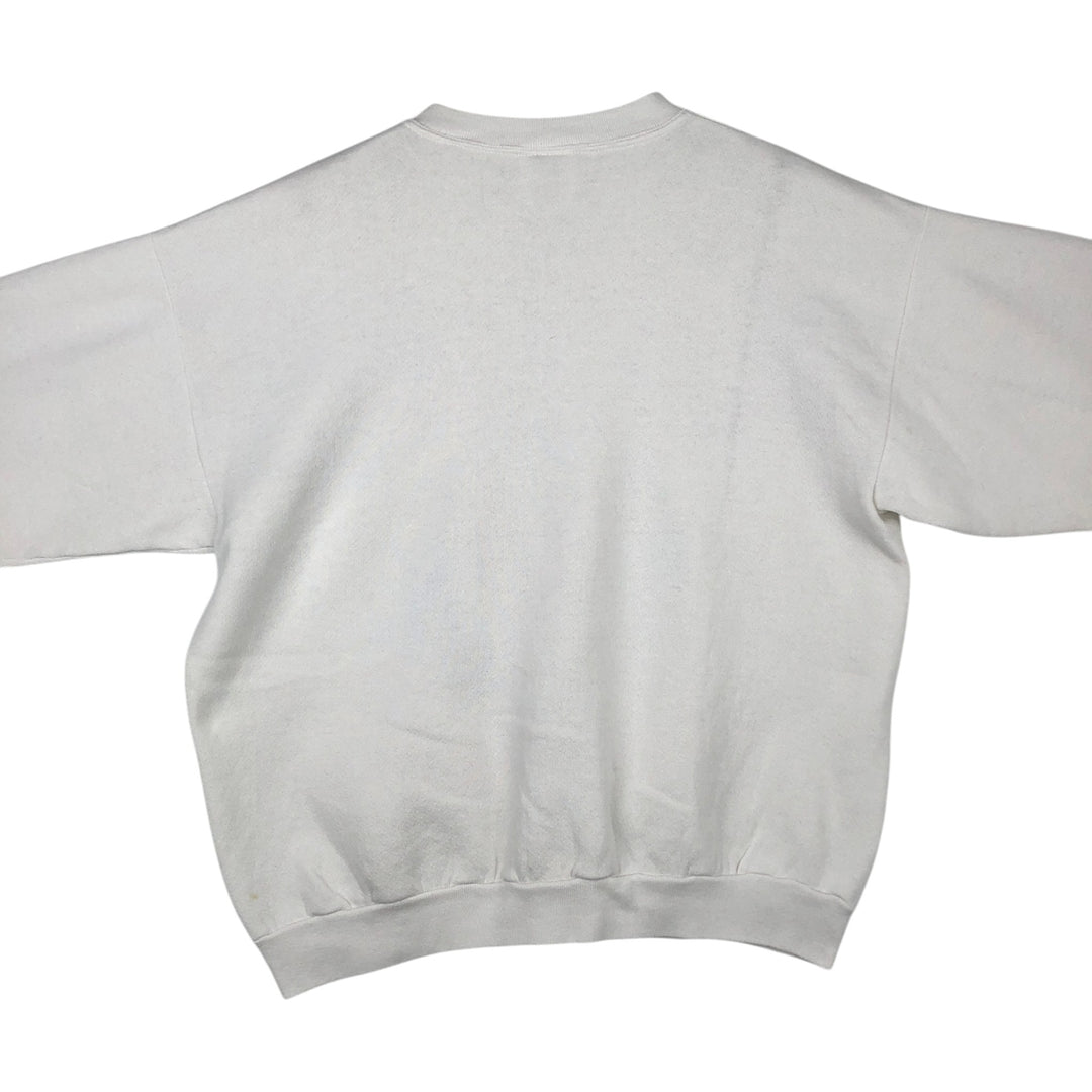 90'S TULTEX Triple Print College Sweatshirt, Made in USA, Large (Men's L equivalent), Vintage cotton white type Vintage Second Hand