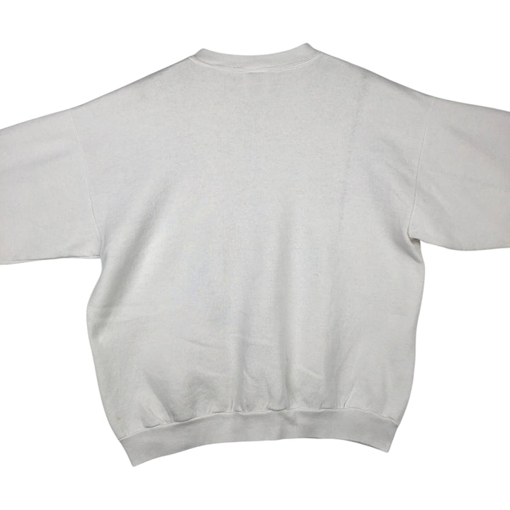 90'S TULTEX Triple Print College Sweatshirt, Made in USA, Large (Men's L equivalent), Vintage cotton white type Vintage Second Hand