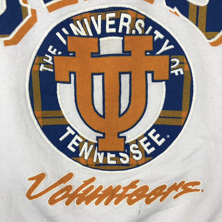 90'S TULTEX Triple Print College Sweatshirt, Made in USA, Large (Men's L equivalent), Vintage cotton white type Vintage Second Hand