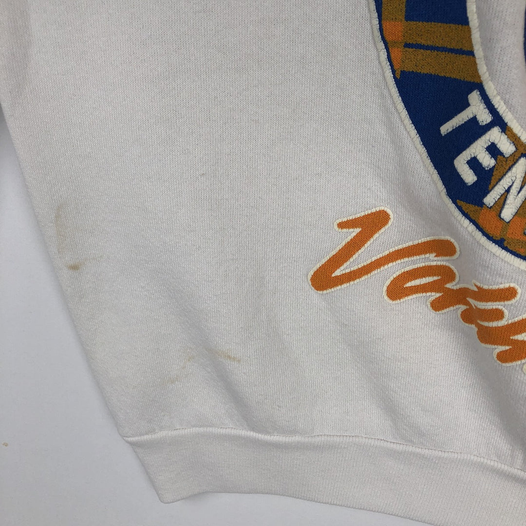 90'S TULTEX Triple Print College Sweatshirt, Made in USA, Large (Men's L equivalent), Vintage cotton white type Vintage Second Hand