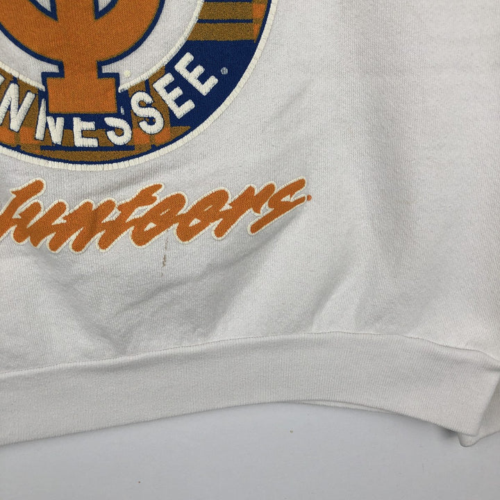 90'S TULTEX Triple Print College Sweatshirt, Made in USA, Large (Men's L equivalent), Vintage cotton white type Vintage Second Hand