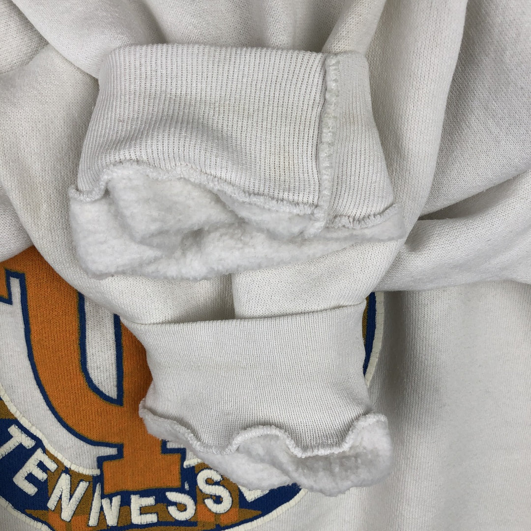 90'S TULTEX Triple Print College Sweatshirt, Made in USA, Large (Men's L equivalent), Vintage cotton white type Vintage Second Hand